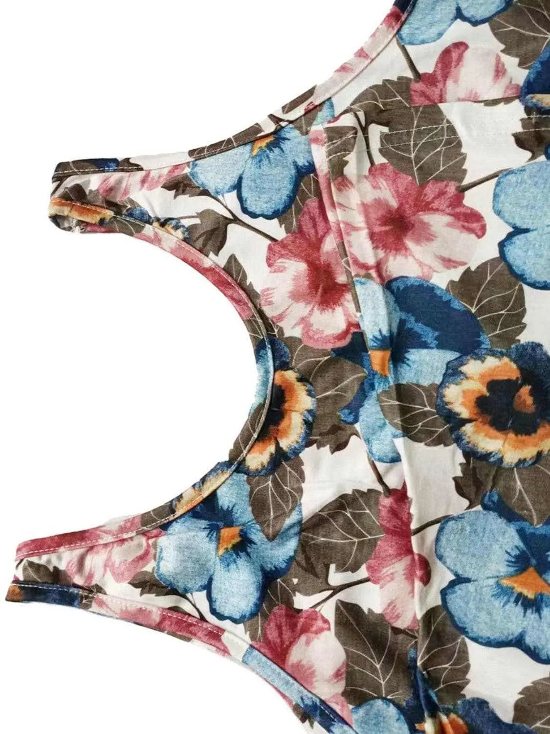 Printed scoop neck tank - wide straps - Love Salve